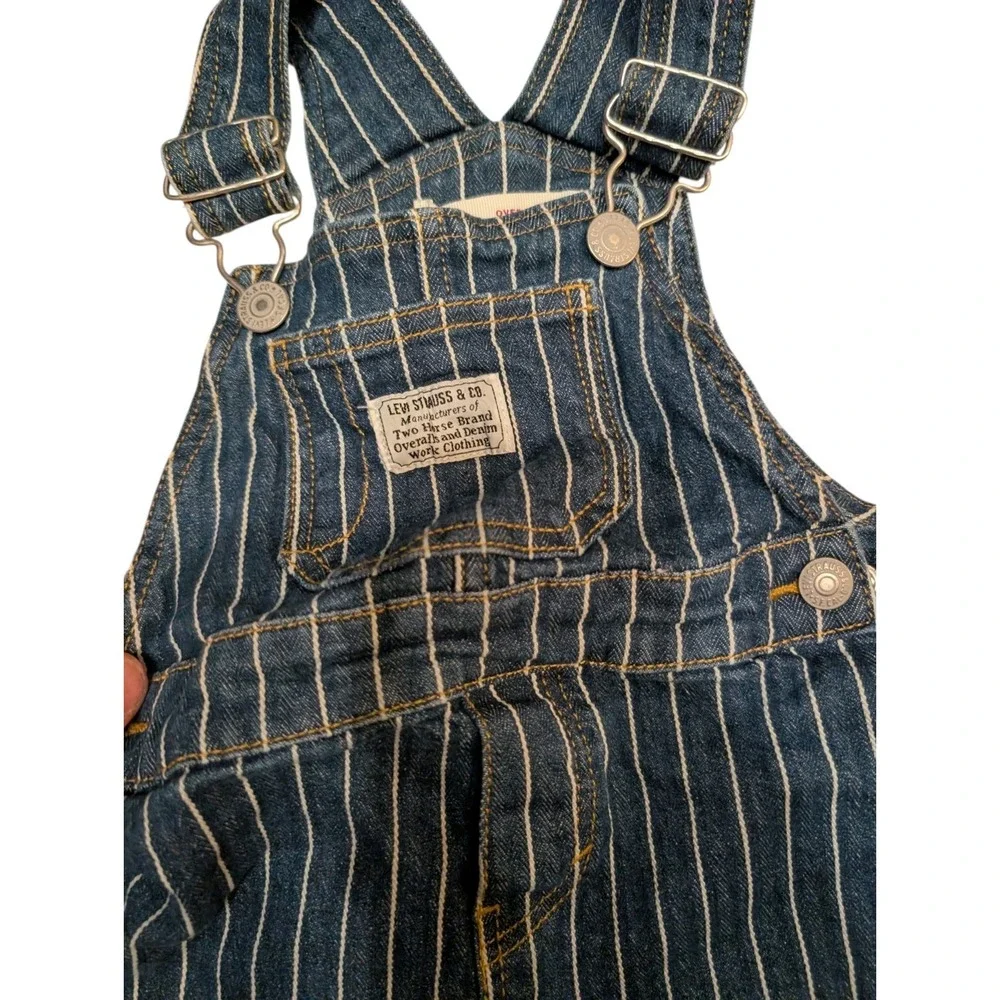 Levi's Baby Overalls Pinstripe Denim‎ Bib Size 12m